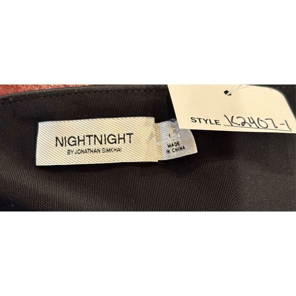 Night Night JONATHAN SIMKHAI Mila Wrap Front Bodysuit In Black NWT Size Large - Picture 4 of 10